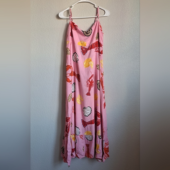 Label Of Love Dresses & Skirts - Label Of Love Pink Beach Lobster Shell Print Summer Midi Dress Size Large NWT